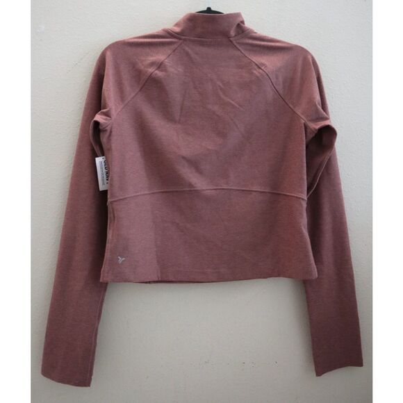 Old Navy 724652 Women's Sz S Mauve Heather CloudComfy Cropped 1/4 Zip Pullover - Picture 2 of 11